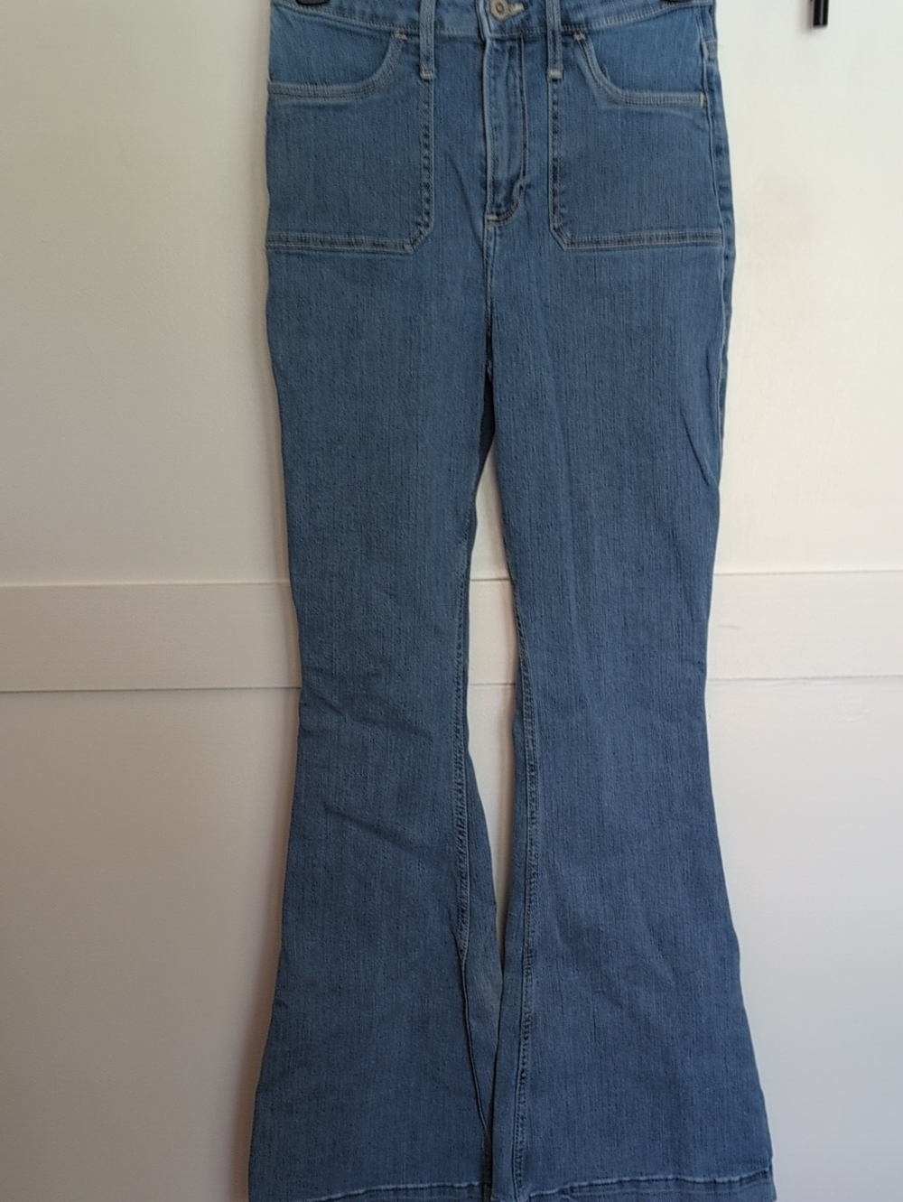 Hollister Light Blue High-Rise Flare Jeans